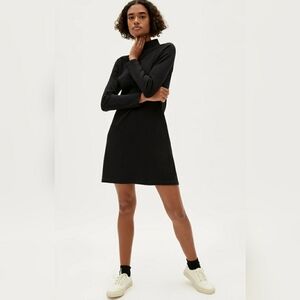 Everlane Classic Mock Neck Black Long Sleeve Dress Size:S